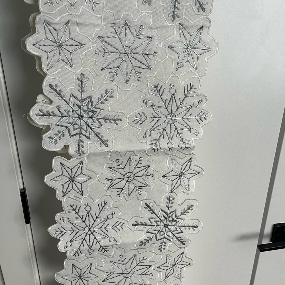 Snowflake Embroidered Table Runner